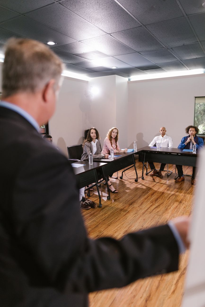 Corporate presenting with cameras